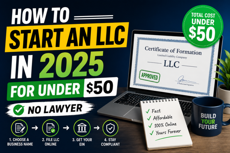 How to Start an LLC in 2025 for Under $50 – No Lawyer